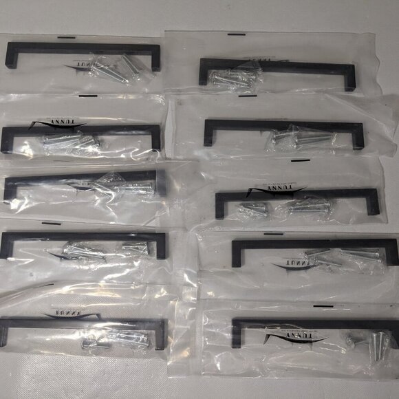 NEW- Set of 10 - Tunny Square Cabinet Handles - Oil Rubbed Bronze Finish - 6.3" - Picture 3 of 13